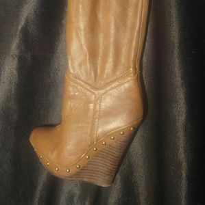 Brown knee high boots